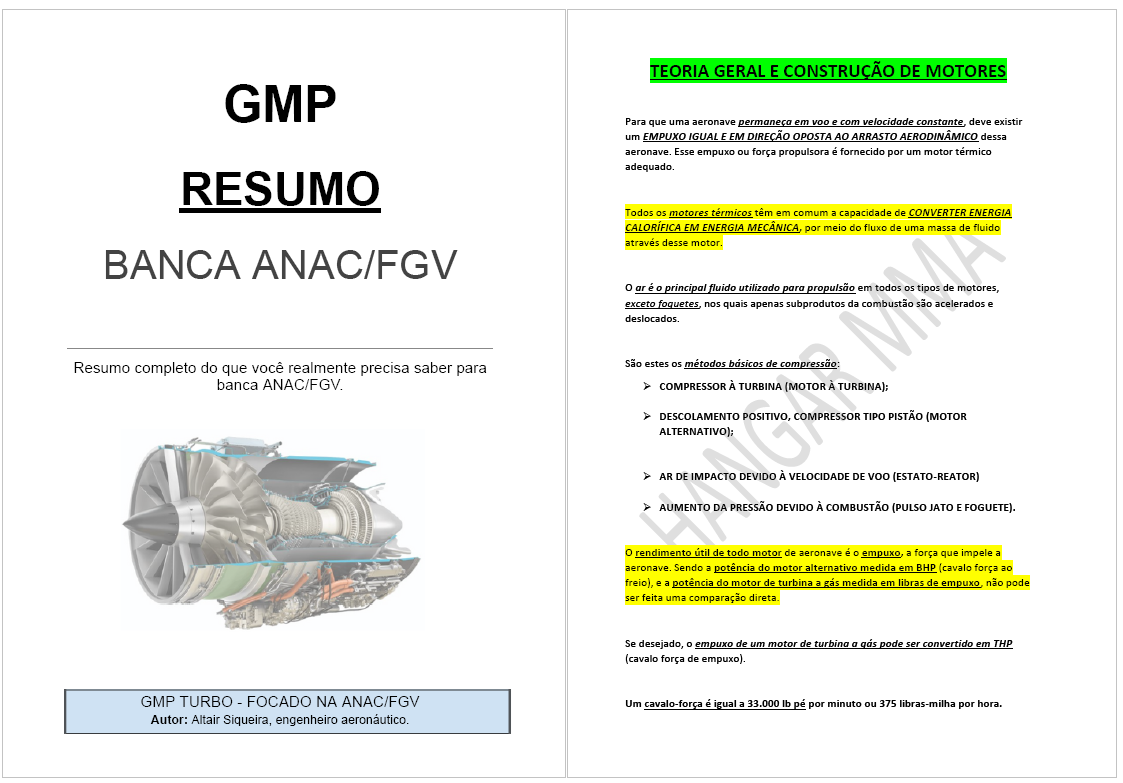Exemplo do conteúdo da apostila GMP TURBO
