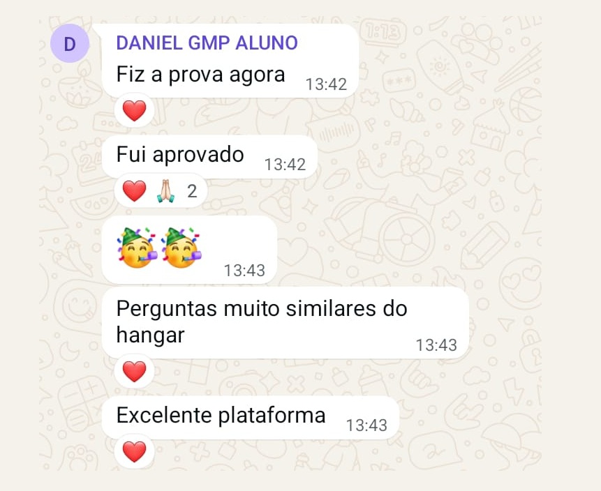 Depoimento de aluno aprovado